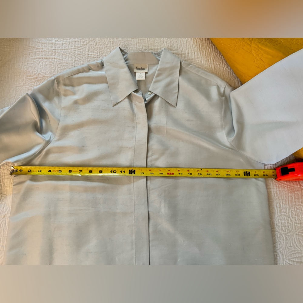 Neiman Marcus Womens Long Sleeve Modest Silk Button Down Shirt - Picture 8 of 8